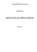 Referāts 'Biznesa plāna sastādīšanas principi', 1.