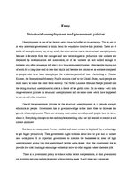 Eseja 'Structural Unemployment and Government Policies', 1.