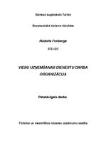 Konspekts 'Viesu uzņemšanas dienestu darba organizācija', 1.