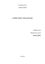 Konspekts 'Lietišķā etiķete māsu profesijā', 1.