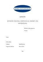 Referāts 'Dividenžu politika uzņēmumā SIA "Bisoks", tās novērtējums', 1.