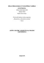 Prakses atskaite 'Aktīvā mācību audzināšanas prakse sākumskolā', 1.