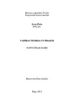 Eseja 'Vadības teorija un prakse', 1.