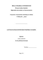 Konspekts 'Latvijas Bankas monetārās politikas analīze', 1.