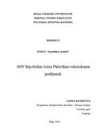 Referāts 'ASV ārpolitikas loma Palestīnas valstiskuma jautājumā', 1.