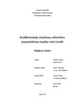 Diplomdarbs 'Konfliktsituāciju risināšanas paaugstināšanas iespējas valsts iestādē', 1.