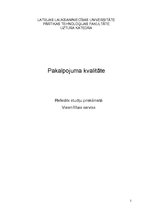 Referāts 'Pakalpojuma kvalitāte', 1.