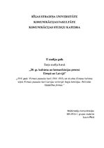 Eseja 'Pirmais pasaules karš un tā sekas Eiropas kultūras telpā. Pirmais pasaules karš ', 1.