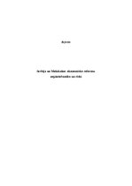 Referāts 'Serbija un Melnkalne: ekonomisko reformu nepieciešamība un riski', 1.