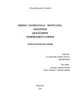 Referāts 'Sekmju sasniegšanas motivācija skolēniem ar dažādu temperamenta tipu', 1.