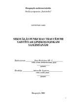 Referāts 'Seksuālās funkcijas traucējumi, saistīti ar ģinekoloģiskām saslimšanām', 1.