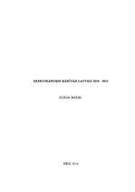 Referāts 'Demogrāfiskie rādītāji Latvijā', 1.