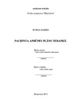 Prakses atskaite 'Pacienta aprūpes plāns terapijā', 1.