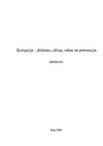 Referāts 'Korupcija - jēdziens, cēloņi, sekas un prevencija', 1.
