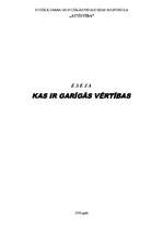 Eseja 'Kas ir garīgās vērtības?', 1.