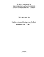 Prakses atskaite 'Vadības grāmatvedības informācijas izpēte uzņēmumā SIA "ABC"', 1.
