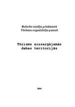 Referāts 'Tūrisms dabas aizsargājamās teritorijās', 1.