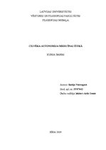 Referāts 'Cilvēka autonomija medicīnas ētikā', 1.