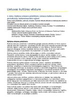 Konspekts 'Lietuvas kultūras vēsture (eksāmena jautājumi un atbildes)', 1.