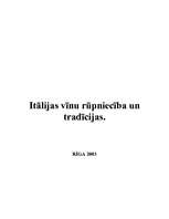 Referāts 'Itālijas vīnu rūpniecība un tradīcijas', 1.