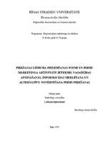 Konspekts 'Pirkšanas lēmuma pieņemšanas posmi un firmu mārketinga aktivitāšu ietekme', 1.
