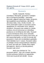 Eseja 'Sacerējums latviešu valodā un latviešu literatūrā "Pavasaris"', 1.