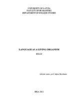 Eseja 'Language is a Living Organism', 1.