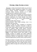 Eseja 'Mitoloģija, reliģija, filosofija un zinātne', 1.