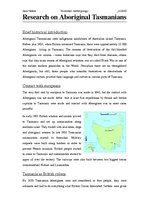 Konspekts 'Research on Aboriginal Tasmanians', 1.