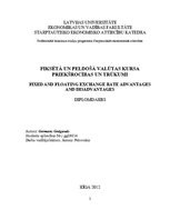 Diplomdarbs 'Fiksētā un peldošā valūtas kursa priekšrocības un trūkumi', 2.