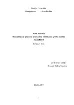 Diplomdarbs 'Disciplīnas uz pozitīvas attieksmes veidošanās sporta stundās pusaudžiem', 1.