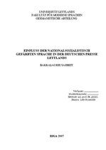 Diplomdarbs 'Einfluss der Nationalsozialistisch Gefärbten Sprache in der Deutschen Presse Let', 1.