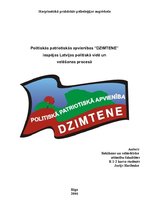 Referāts 'Politiskās patriotiskās apvienības "Dzimtene" iespējas Latvijas politiskā vidē u', 1.