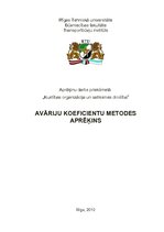 Paraugs 'Avārijas koeficientu metodes aprēķins', 1.