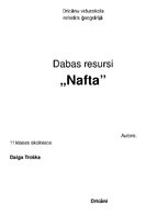Konspekts 'Referāts ģeogrāfijā par dabas resursiem. Nafta', 1.