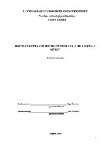 Prakses atskaite 'Prakses atskaite restorānā "Lielais Kīņas mūris"', 1.