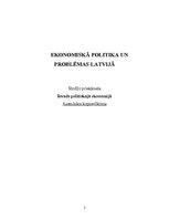 Referāts 'Ekonomiskā politika un problēmas Latvijā', 1.