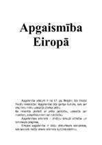 Eseja 'Apgaismība Eiropā', 1.