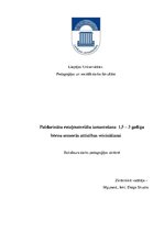 Diplomdarbs 'Pašdarinātu rotaļmateriālu izmantošana 1,5-3 gadīgu bērnu sensorās attīstības ve', 1.