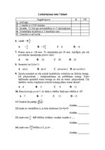 Konspekts 'Atkartojuma testi matemātikā 7.klasei', 1.