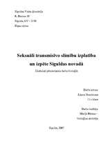 Referāts 'Seksuāli transmisīvo slimību izplatība un izpēte Siguldas novadā', 1.
