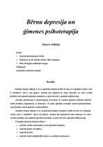 Referāts 'Bērnu depresija un ģimenes psihoterapija', 1.