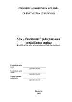 Diplomdarbs 'SIA "Uzņēmums" gada pārskata sastādīšanas analīze', 60.