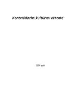 Referāts 'Kultūras vēsture', 1.