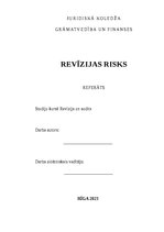 Referāts 'Revīzijas risks', 1.
