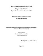 Konspekts 'Electronic Commerce in International Environment', 1.