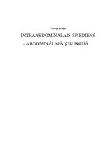 Referāts 'Intraabdominālais spiediens abdominālajā ķirurģijā', 1.