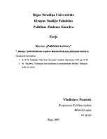 Eseja 'Individuālisma aspekts demokrātiskajā politiskajā kultūrā', 1.