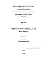 Konspekts 'Konkurence globalizācijas apstākļos', 1.