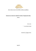 Referāts 'Internets un interneta atkarību iemesli, tā iespējamās sekas', 1.
